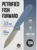 Нож Petrified Fish Forward, D2, Satin, G10 Gray Handle, PF818GAS